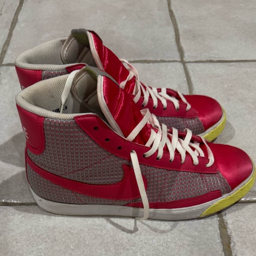 Nike Red and Gray High-Top Sneakers